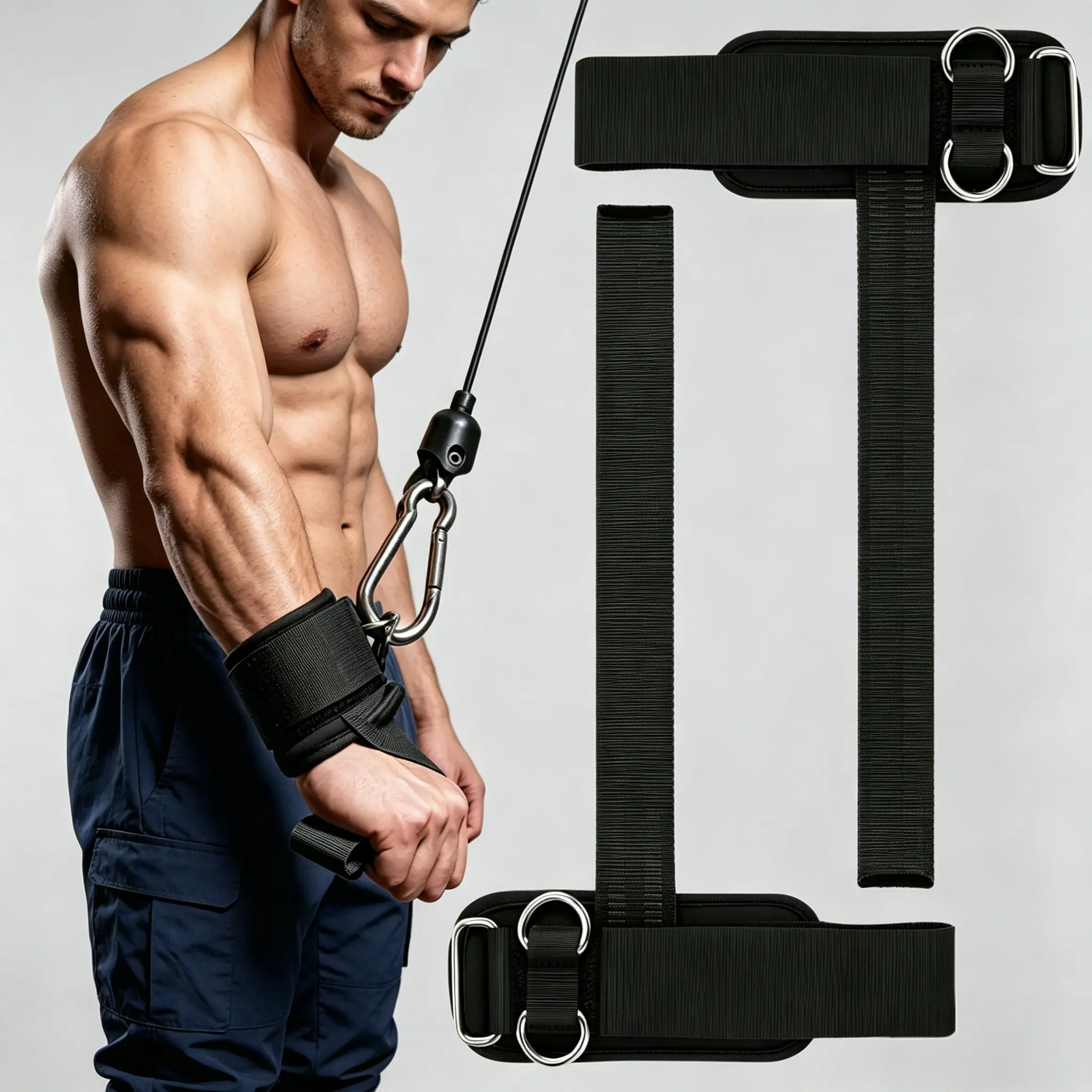 Durable Lifting Straps, 2 Pack Heavy Duty Wrist Wraps with Dual D-Rings and Padded Support for Comfortable Powerlifting & Cable Workouts, Straps For Lifting