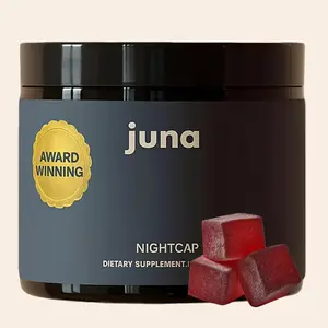 Juna Nightcap Sleep Gummies - Natural Sleep Aid, Sugar-Free, Formulated with Tart Cherry, GABA, Magnesium, Chamomile & Passionflower, Low-dose Melatonin, Award Winning, 0g Sugar, Non-habit forming