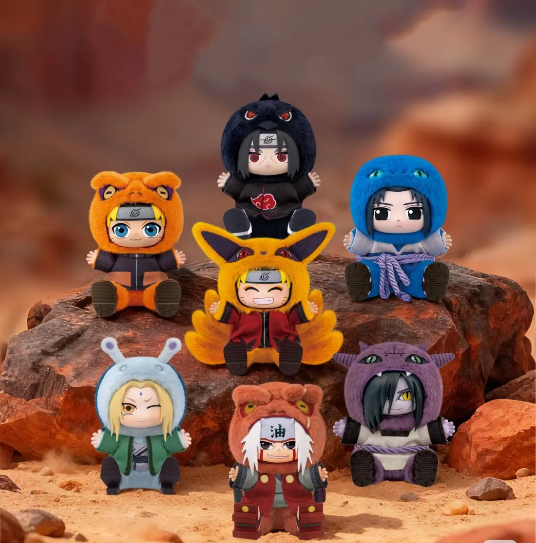 MINISO Naruto Shippuden Cute Animals' Sit-in Party Series Vinyl Plush Blind Box,Cute Collectible Pendant, 5"Cartoon Keychain,Desk Decor, Gift Toy,Surprise Figure Collectibles for Anime Lovers,Holiday Gift Birthday Gift plushies Summerwins