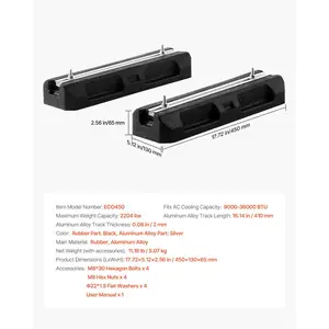 VEVOR Floor Mounting Base Kit for Mini Split Air Conditioning Systems, Floor Mounting Ground Base Pad for 9000-36000BTU AC Heat Pump System, Heavy-Duty Rubber Anti-Vibration Pads, Max Load 2204 lbs