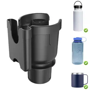 Car Cup Holder Expander Adapter with Adjustable Base, 2-in-1 Car Cup Holder Expander Organizer Phone Mount Drink Adapter for Large Water Bottles Mugs, Large Cup Adapter Fits for Cars, UTVs, Golf Carts, RVs