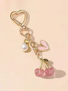Cute Cherry Keychain for Women, Shiny Cherry Bag Charm, Elegant Fruit Pendant, Handbag Purse Car Keys Accessory, Fashion Daily Gift, Keychain For Bags, Cute Charms Keychain, Keychain Kawaii