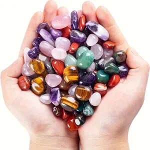 10 Pcs Of Natural Tumbled Stones And Crystals Bulk - Assorted Tumbled Polished Stones Rocks, Crystals for Beginners