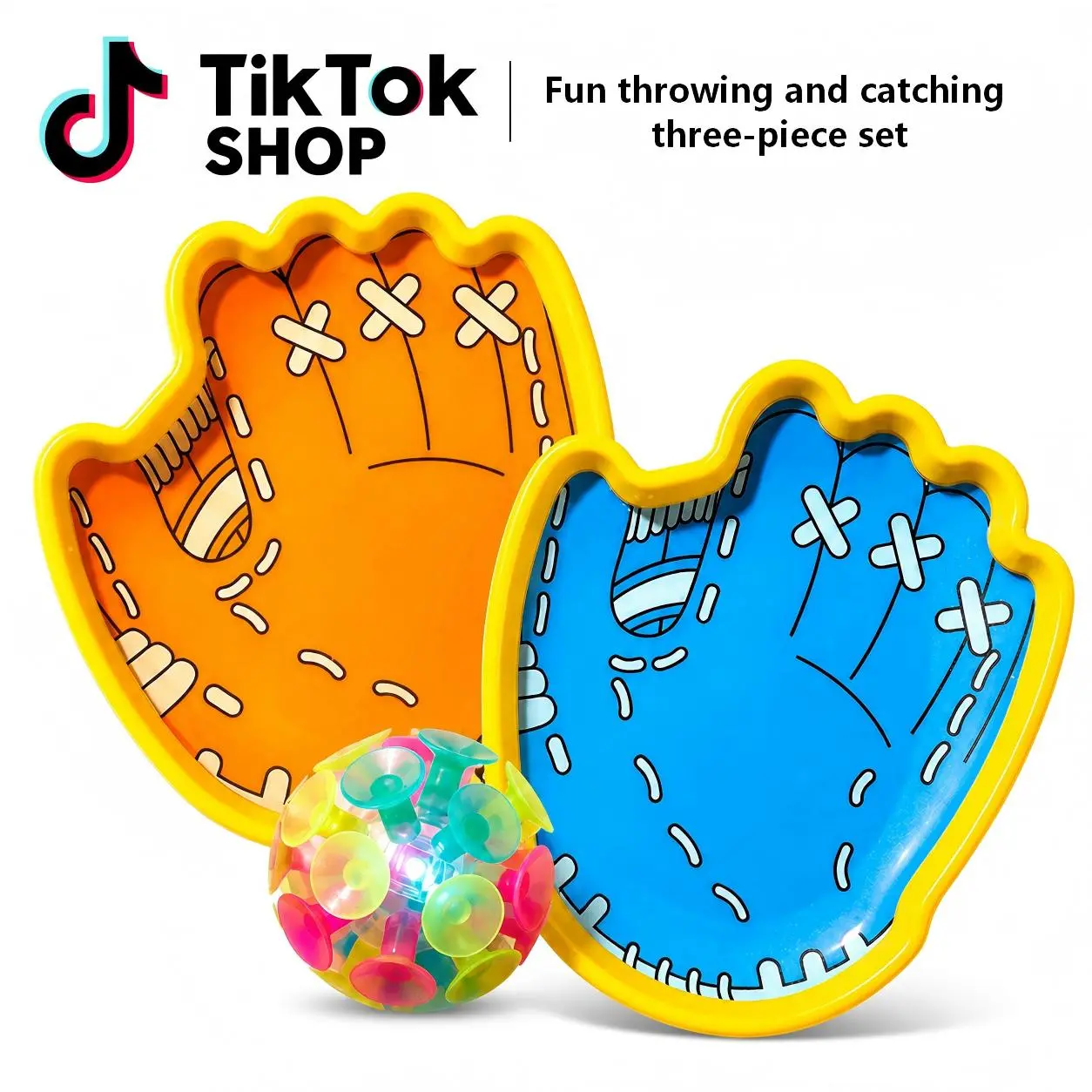 New model Light-up Ball Toss and Catch Game Set (3 pieces) – Includes (2 rackets + 1 light-up ball), Perfect For Outdoor Family Fun, Multi-player sports, and a holiday gift for children aged. SummerVibes