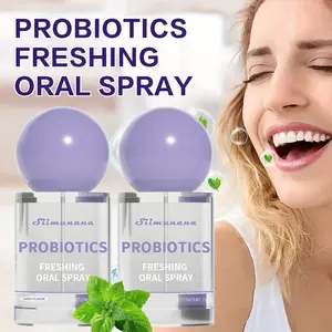 2PACK(or 1PACK) Probiotic Oral Spray 15ml - Long Lasting Mint Flavor for Fresh Breath & Oral Health - Portable Travel-Sized Bottle with Four Patented Probiotics & Pearlescent Powder - Gentle