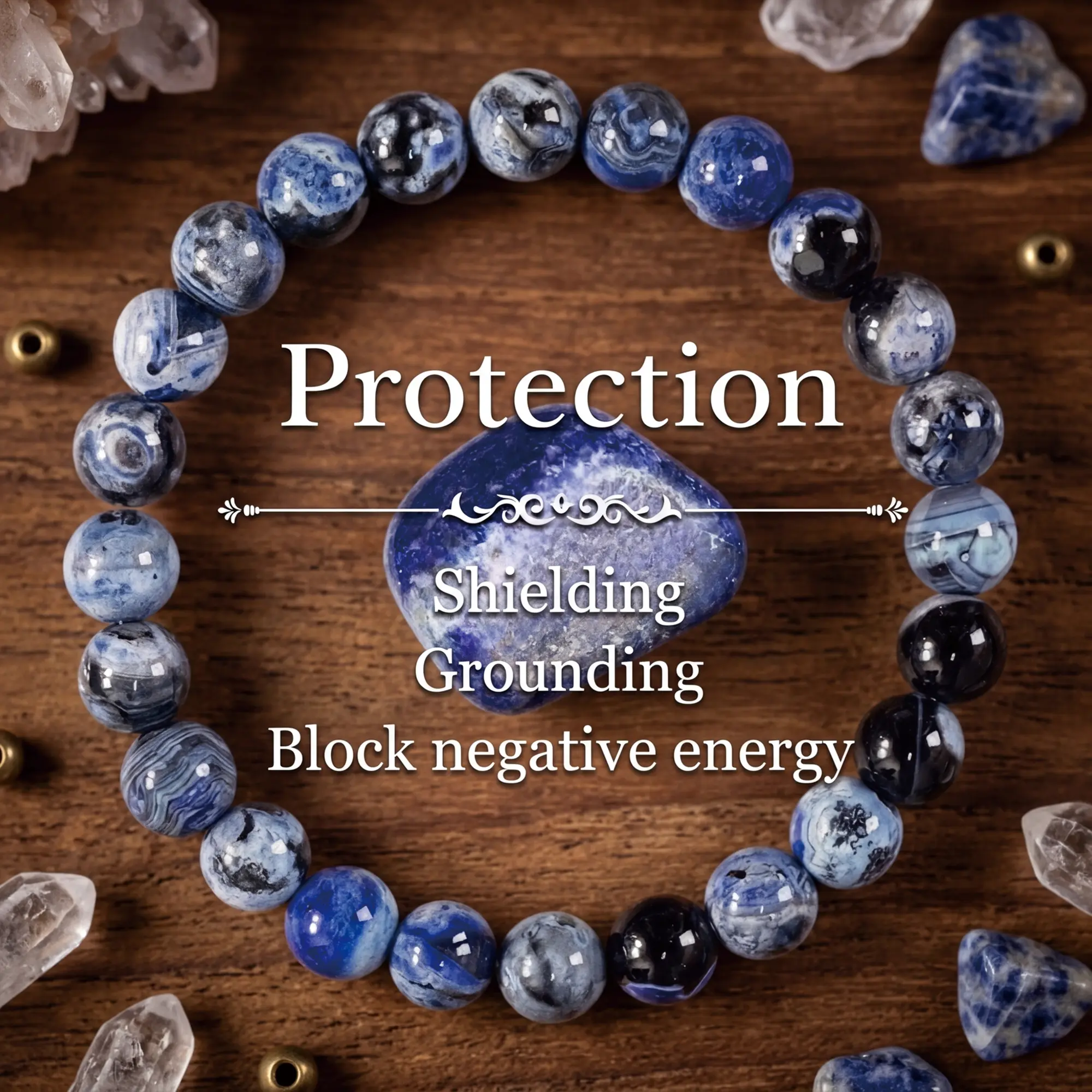 Blue Fire Agate Bracelet for Clarity & Focus - Handmade Crystal for Protection & Memory, Gift for Her/Him, Student Gift, Perfect for Daily Wear, Meditation