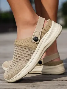 Women's Air Cushion Platform Slip-On Walking Shoes - Lightweight Breathable Sneakers for Outdoor Walking & Daily Casual Outfits