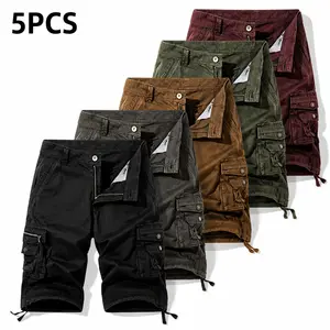 #SummerVibes Men's large-size summer cargo shorts with loose fit, mid-length, and multiple pockets for casual wear Fabric Menswear Pants Cotton Hem Trouser Zipper pants men,summerwins