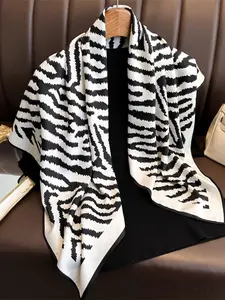Women's Zebra Stripe Print Scarf, Casual Soft Comfortable Shawl for Daily Wear, Fashion Accessories for Women & Girls