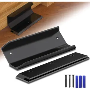 Lock Door Brace,Double Safety Protection   Door Brace,Residential Door Lock Barricade,Black-Door Barricade  Lock Door Brace Fits Blemished Door, Standard Doors,  Doors