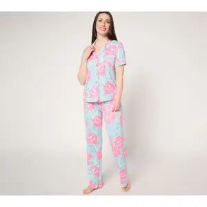 P.J. Salvage x Cozy Zoe Short-Sleeve Notch-Collar Pajama Set
