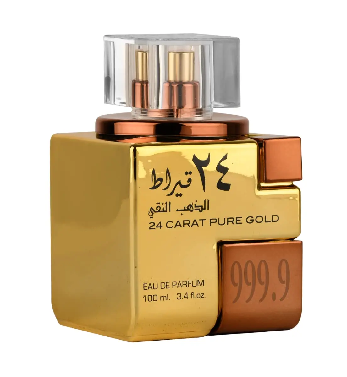 Lattafa 24 Carat Pure Gold for Unisex Eau de Parfum Spray, 3.4 Ounce