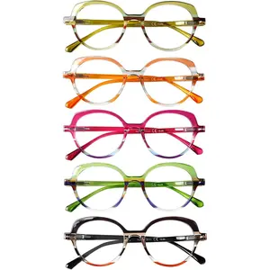 DEAAOK 5 Pack Reading Glasses for Man Women Blue Light Blocking Spring Hinge Fashion