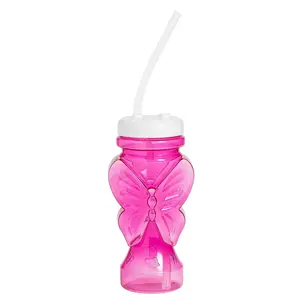 14 oz. Butterfly Reusable Plastic Cups with Lids & Straws - 6 Ct.
