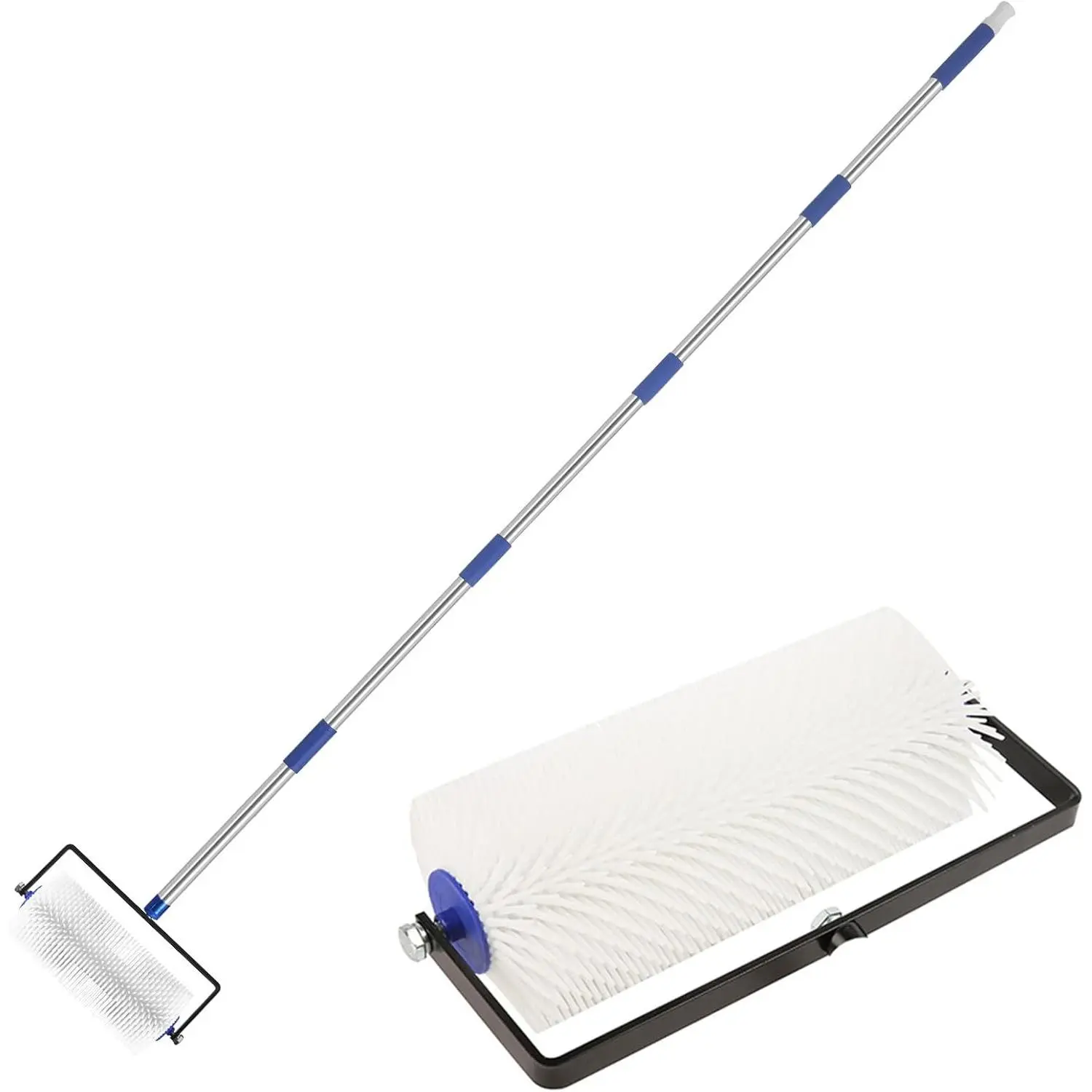 Spiked Roller for Self Leveling,9" Self Leveling Spiked Roller with Extended Adjustable Handle (34-77in) Ideal for Eliminating Bubbles in Concrete, Epoxy, and a  - Have Tool for Cement, Jobs