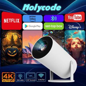 [US Warehouse] HY300 Pro Portable Mini Projector – 260 ANSI, Dual WiFi 6, Bluetooth 5.4, 1080p/4K Supported, Home Theater & Outdoor Movies