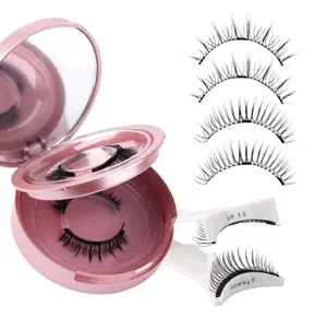 2-Pairs Magnetic Eyelashes Kit with Applicator: Wendy Natural Reusable False Lash Soft Waterproof False Lash No Glue Needed