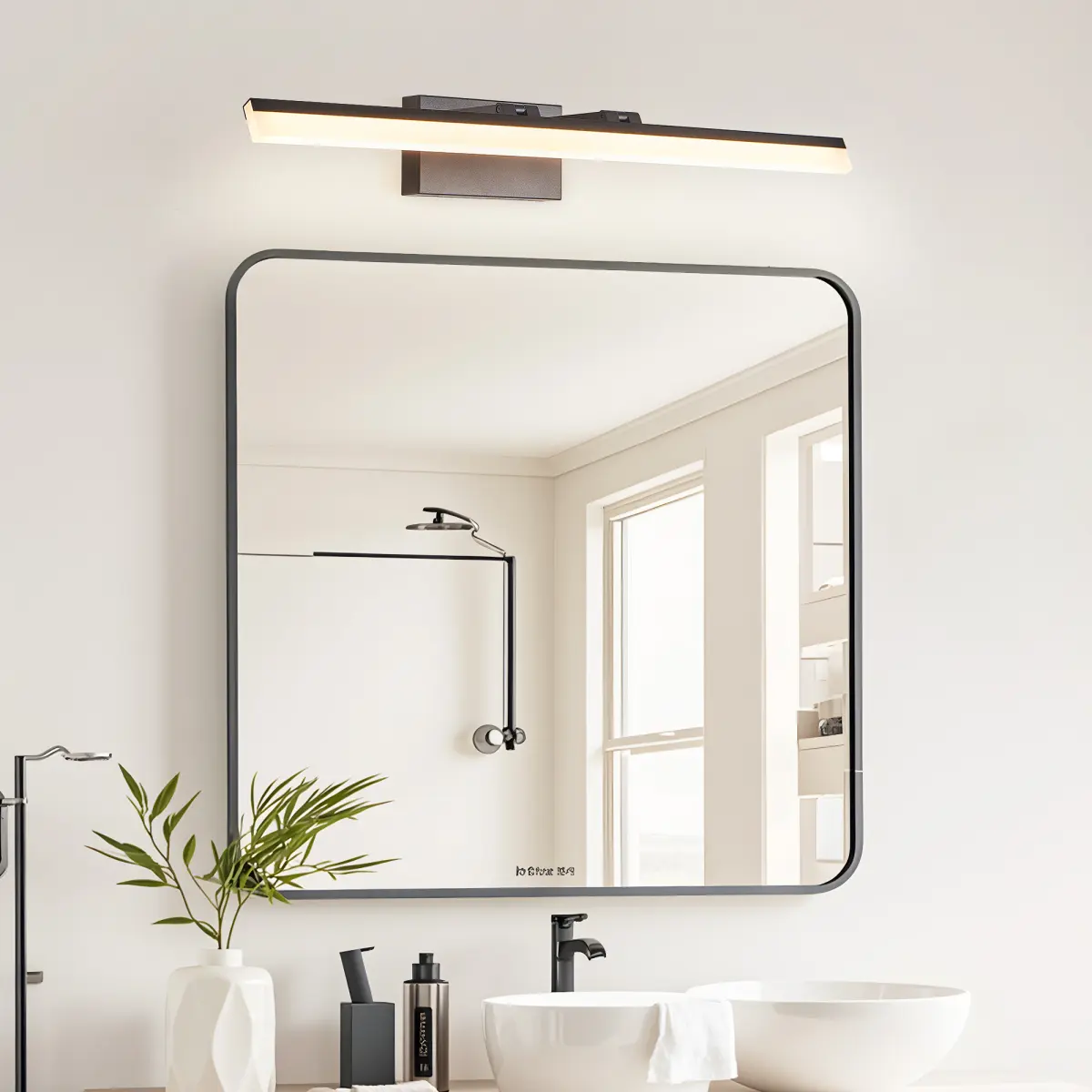 32 Inch Modern LED Bathroom Vanity Light – Sleek Black Metal Wall Light for Mior, Dressing Room or Sink Area