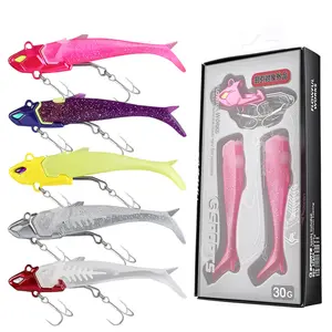 DeepJaw Outfitters Bass Fishing Soft Lure Kit - Glow-in-the-Dark Swimbaits with Realistic Action
