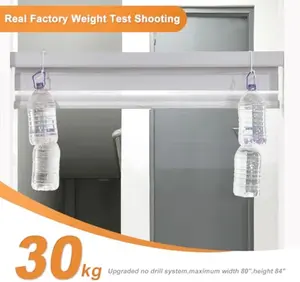 Persilux No Drill No Tools Custom Size Zebra Blind Dual Layer Privacy for Day and Night Window Blinds Light Filtering Cordless Windows Shades for Windows,Easy to Install Thermal Insulated Blinds,White