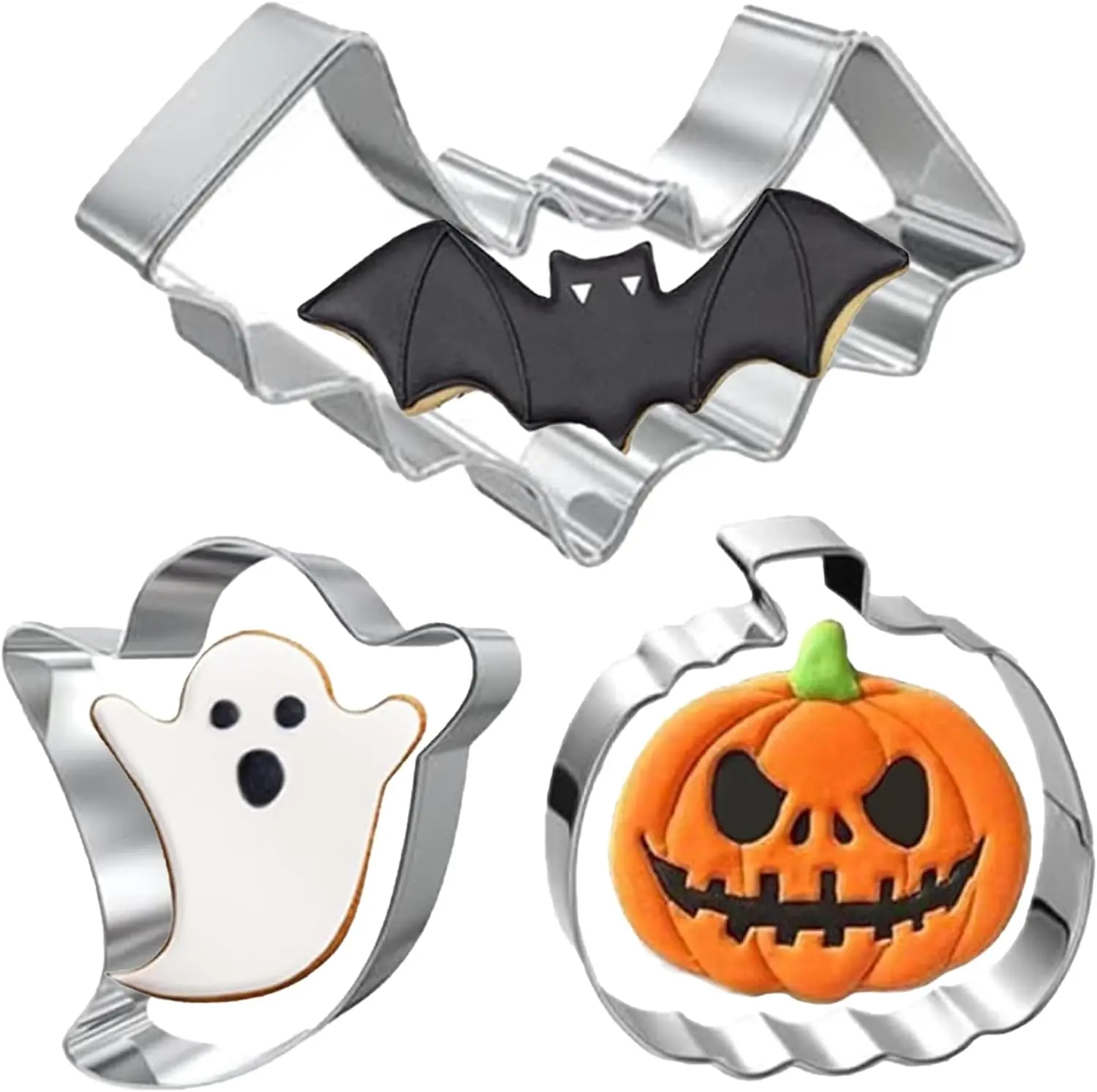 Halloween Cookie Cutter 3 Pieces - Pumpkin, Ghost, Bat
