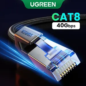 UGREEN Cat 8 Ethernet Cable 6FT, High Speed Braided 40Gbps 2000Mhz Network Cord Cat8 RJ45 Shielded LAN Cables Compatible for Gaming PC Modem Router Noise Streaming Networking Devices，TikTokShopBlackFriday ,TikTokShopHolidayHaul