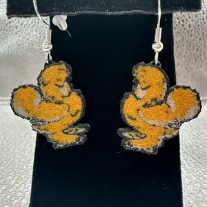 Buff Silkie Chicken Earrings with Sterling Silver 925 Hooks