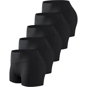 TELALEO 5 Pack 3"/5" Womens Volleyball Shorts Spandex Compression Shorts Workout Performance High Waist Yoga Biker Shorts