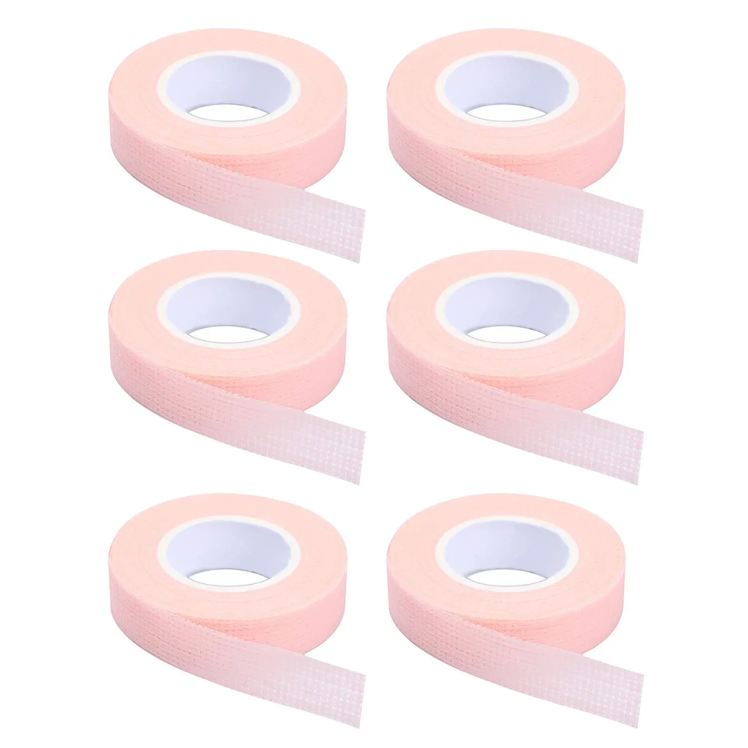 6 Rolls Eyelash Extension Tape, Breathable Microporous Fabric Tape, 9m/10yds per Roll (Pink)