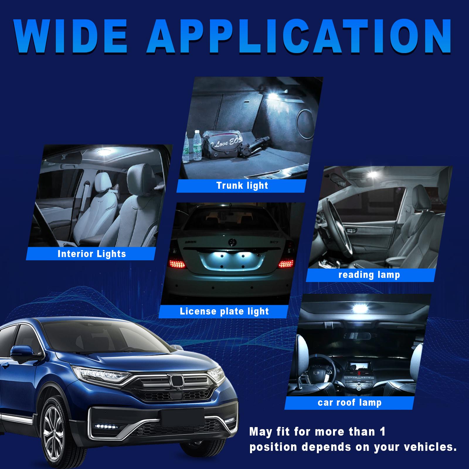 BRS High-Brightness Decoded LED  White Strobe Flash Blinking Brake Stop Tail Parking Light Bulbs – 220 Lumens (T10, 2-Pack)