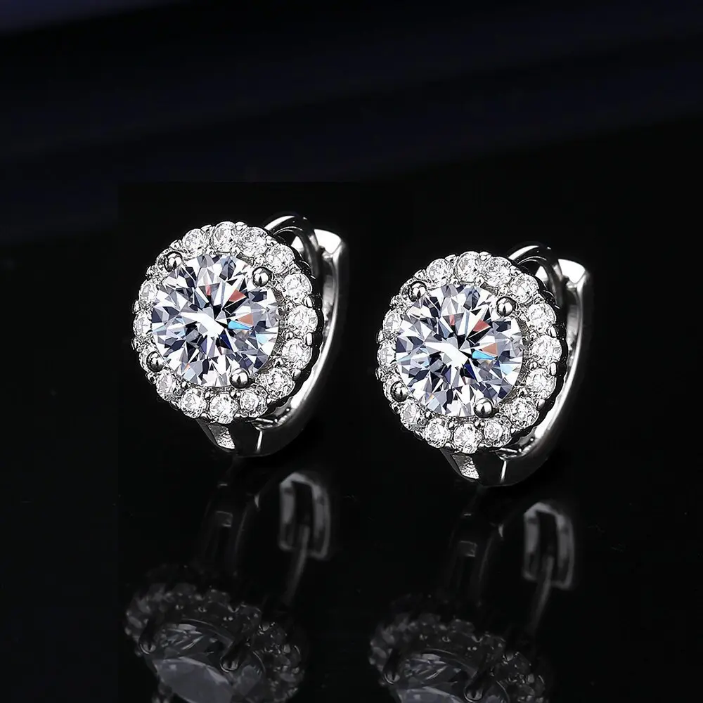 SKU:LED-47 | 1.0CT Hybrid Pearl-Moissanite Drop Earrings, Elegant Vintage Charm, Modern Sparkle for Daytime Wear, Moissanite Earrings, Brilliant-Cut, Classic And Contemporary, Unisex, Evening Dinners, Feminine Glamour, Romantic Versatility, Combined Setti