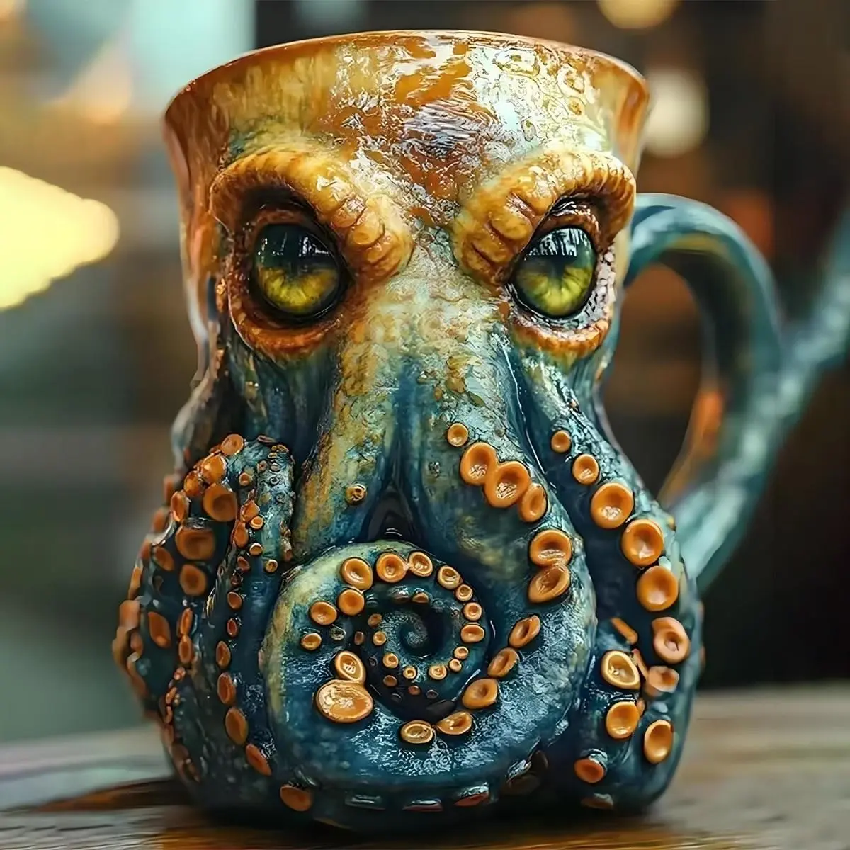 Cute Octopus Coffee Tea Cup, Beautiful 3D Cartoon Style, Resin Decorative Cup, Advanced Niche Design, Perfect Gift for Friends, Gift Mug, Creative Mugs
