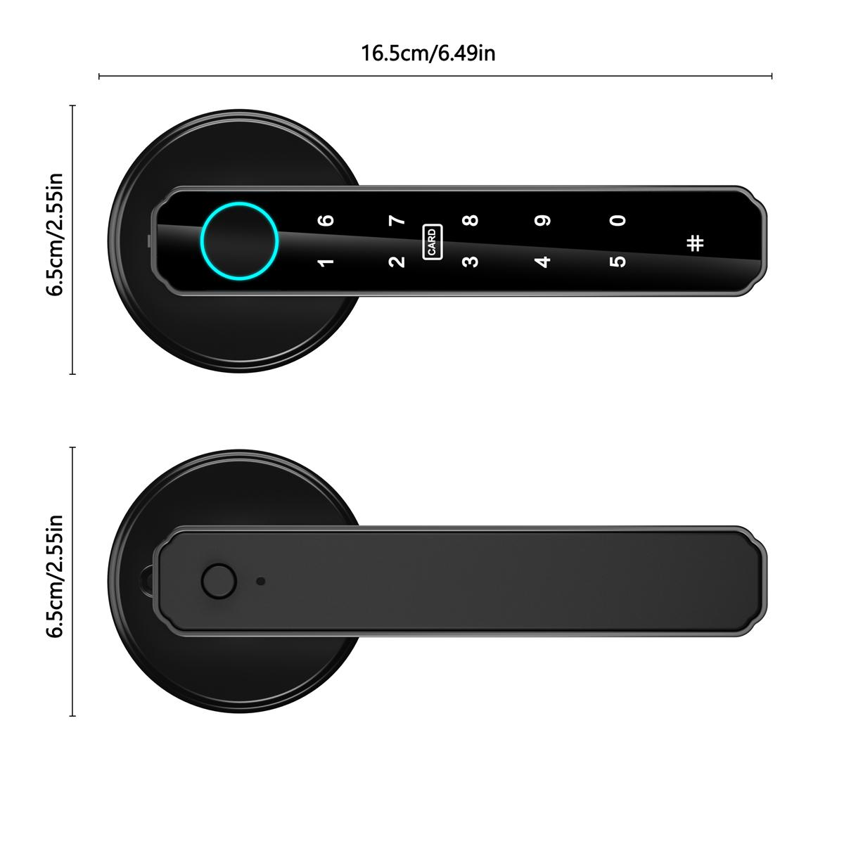 [Father's Day Gift]Smart Fingerprint Door Lock with App Control, 1 Count Keyless Entry Lock with Keypad Handle, Digital Electric Biometric Smart Door Lock for Bedroom, Keyless Entry Door Handle - Spring Glow Up