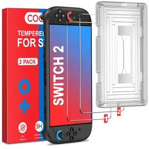 Screen Protector Tempered Glass Compatible with Nintendo Switch 2 (2025), 2 Pack Transparent HD Clear Anti-Scratch Switch 2 Screen Protector Skin Set for Nintendo Switch Accessories