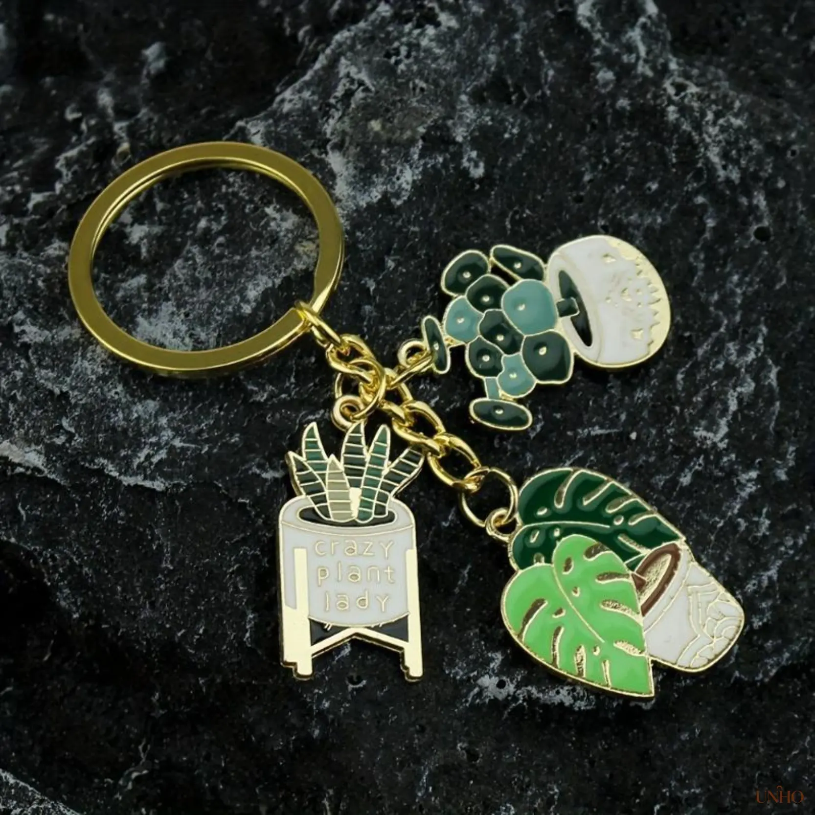 2Pcs Metal Monstera Leaf Key Ring Bag Charm, Minimalist Succulent Botanical Pendant, Durable Decor Accessory For Handbags Backpacks Daily Car Keys & Plant Themed Gift
