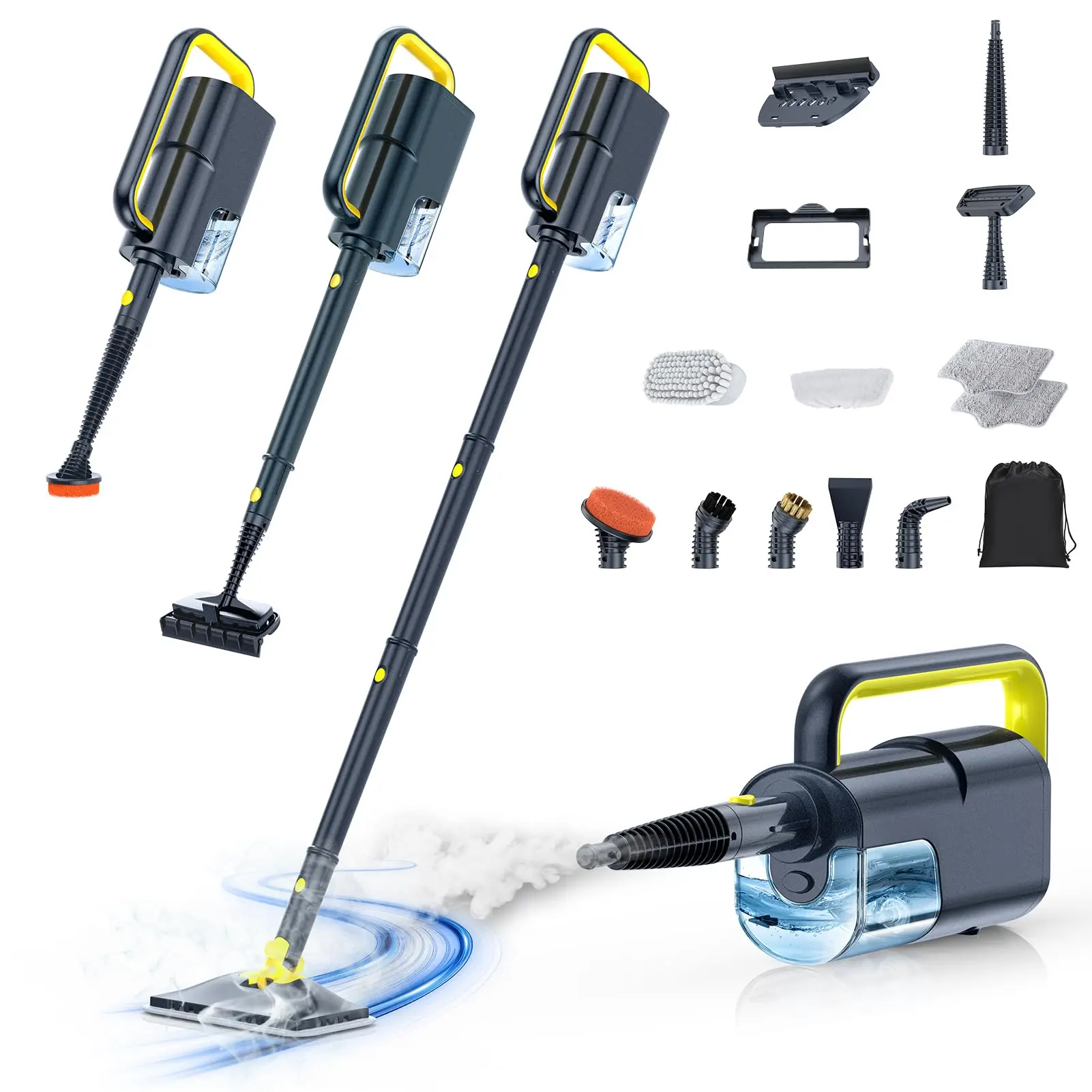 Steam Mop – Deep Clean Floors Fast, Remove Stains & Pet Mess, 10-in-1 Handheld Floor Cleaner