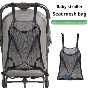 Universal Baby Stroller Storage Bag, Lightweight Portable, Transparent Mesh Hanging Organizer, for Infant Gear and Essentials, Travel