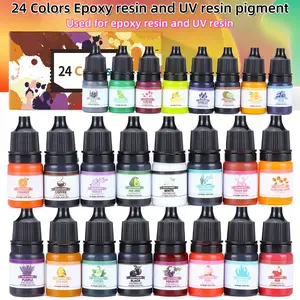 12/24 color resin pigment set, 5ml/color, used for DIY dyeing projects of epoxy resin and UV resin, suitable for jewelry making DIY, Crafts Art Supplies, Art Materials