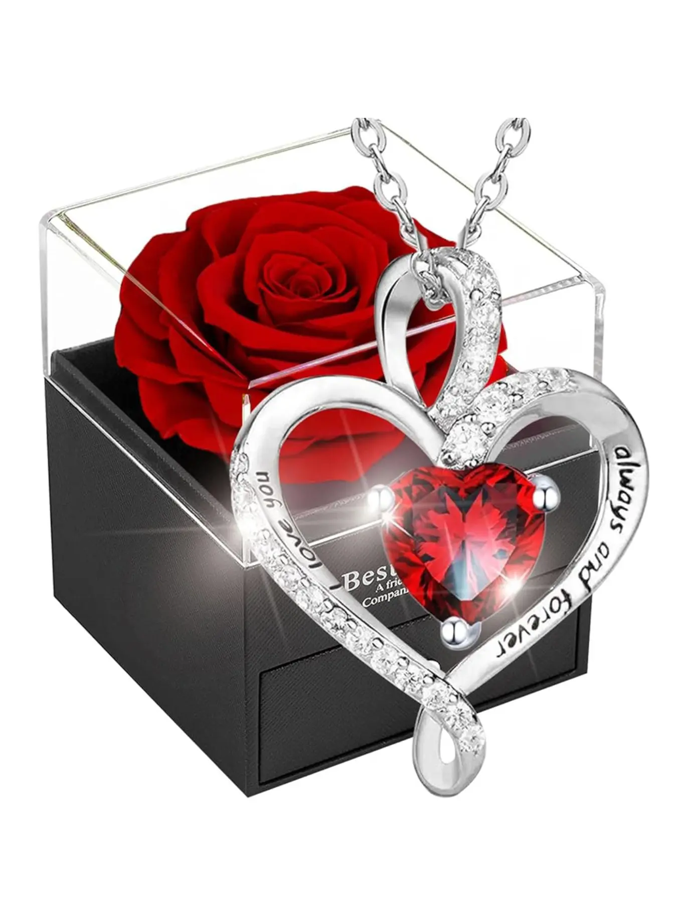 Gift for Mom Rose Box Eternal Flower Preserved Roses True Rose Gift for Girlfriend Wife Mother Birthday Christmas Valentine's Day Beautiful Elegant Gift Box