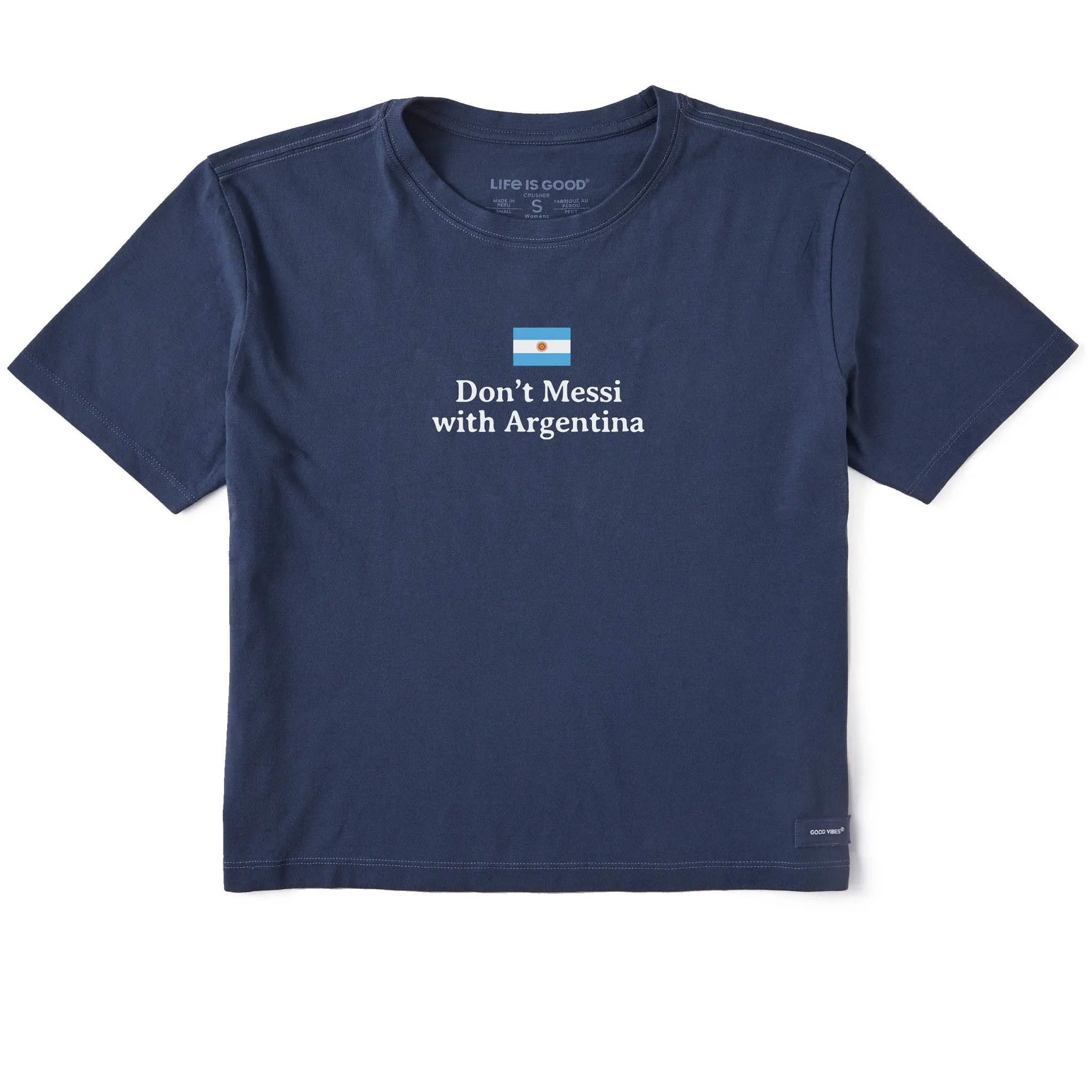 Women's Don't Messi With Argentina Short Sleeve Crusher Boxy Tee