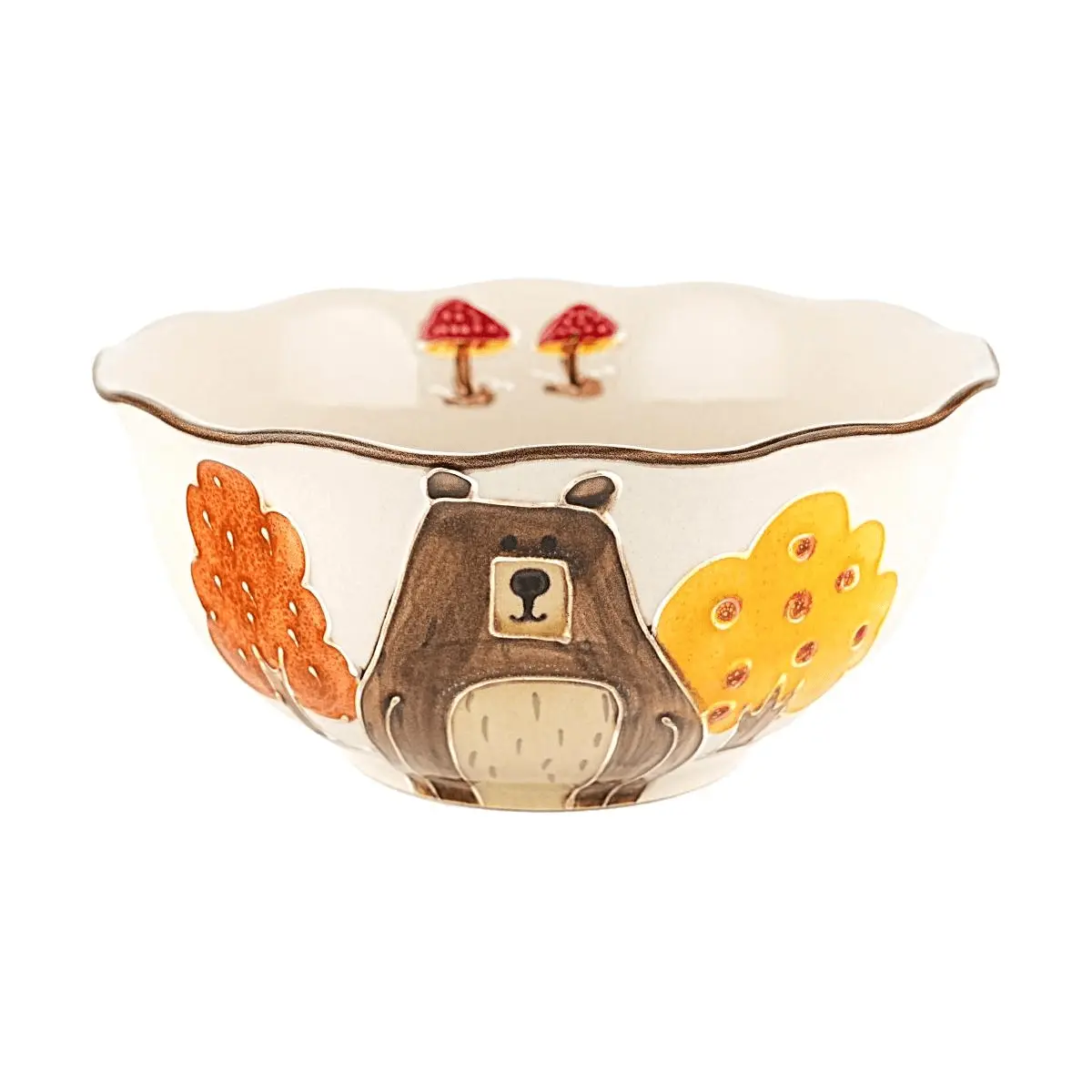 Glaze Story 8-Inch Ceramic Bowl - Cute Bear Forest Design, Versatile for Rice, Soup, and Serving - Dishwasher Safe Glaze Story 8-Inch Ceramic Bowl - Cute Bear Forest Design, Versatile for Rice, Soup, and Serving - Dishwasher Safe