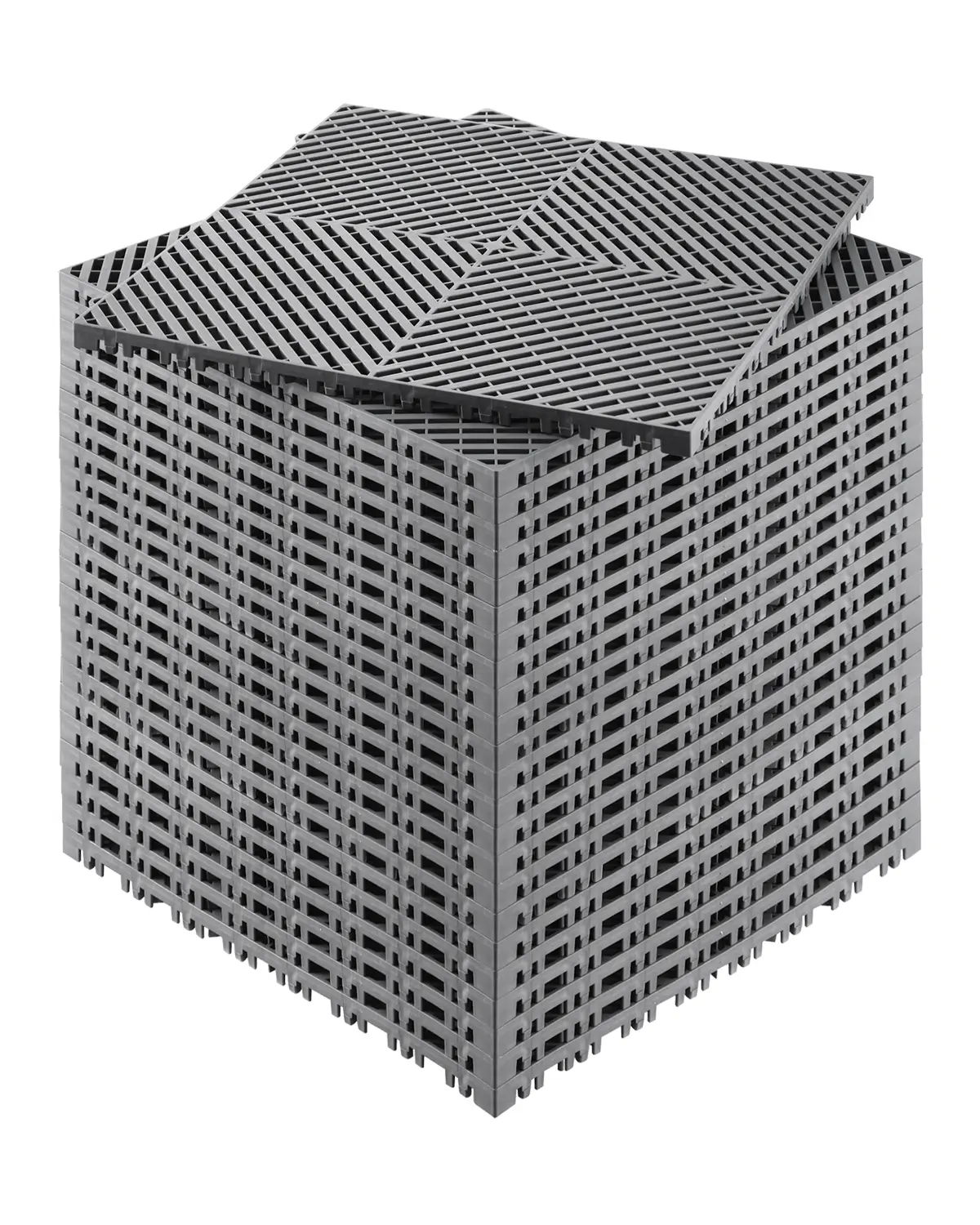 【Summerfinds】VEVOR Interlocking Drainage Mat 15.7” x 15.7” Modular Interlocking Cushion24 Pcs Splicing Drainage MatsNon-Slip Gray PP Drainage Floor Tile and Shower Matfor GarageGardenKitchen & Outdoor