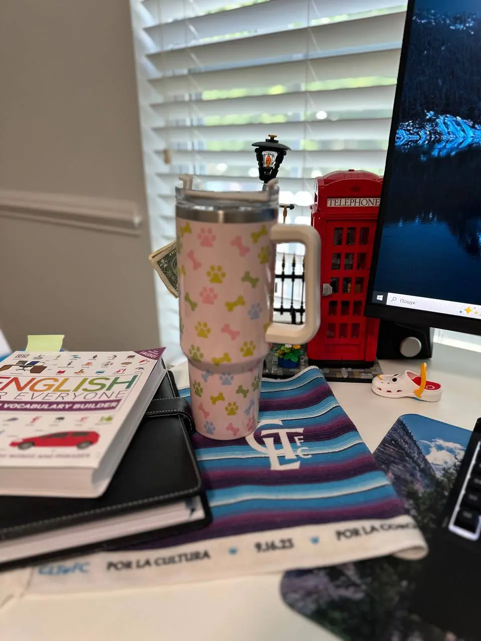 Pastel Dog Lover 40oz Tumbler with Handle | Paw Print & Bone Insulated Travel Mug
