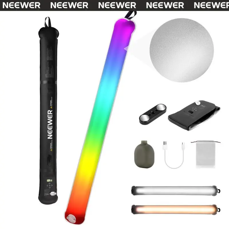 NEEWER GC30C 30W RGB Inflatable LED Tube Light – Portable Handheld Color Stick for Vlog, Photography & Party Lighting tiktokshopbacktoschool