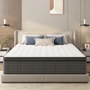 Soges Gel Memory Foam Mattress, 10/12 Inch, Twin/Full/Queen/King Size with Fire-Resistant Fabric, Durable Edge Support, Twin/Full/Queen/ King Size, 10/12 Inch Thickness, H9B, For Christmas Gifts