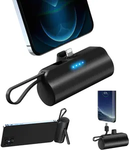 Portable Charger with Built in Plug, Tiny Power Bank Small Battery Pack Compatible with iPhone 14/14 Pro/13/13 Pro/12/12 Pro/11/XR/XS/X/8/7/6,AirPods