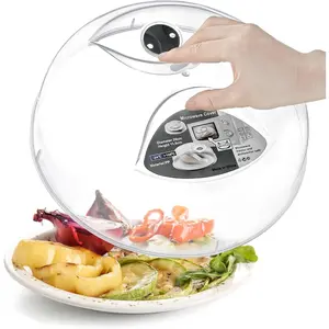Microwave splash-proof cover, suitable for food, large microwave plate cover protector, with steam holes, 1.5inch, BPA-free, dishwasher safe - gray