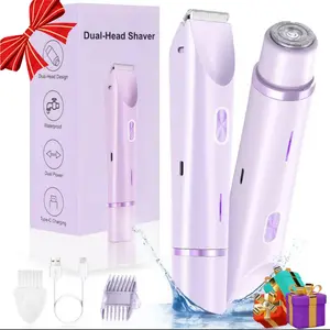 Female Electric Bikini Repair Machine, Rechargeable 2-in-1 Body and Facial Hair Removal, Epilator Hair Remover, Wet and Dry Female Foot Trimmers, Winter and New Year Gifts, Valentine's Day Gifts