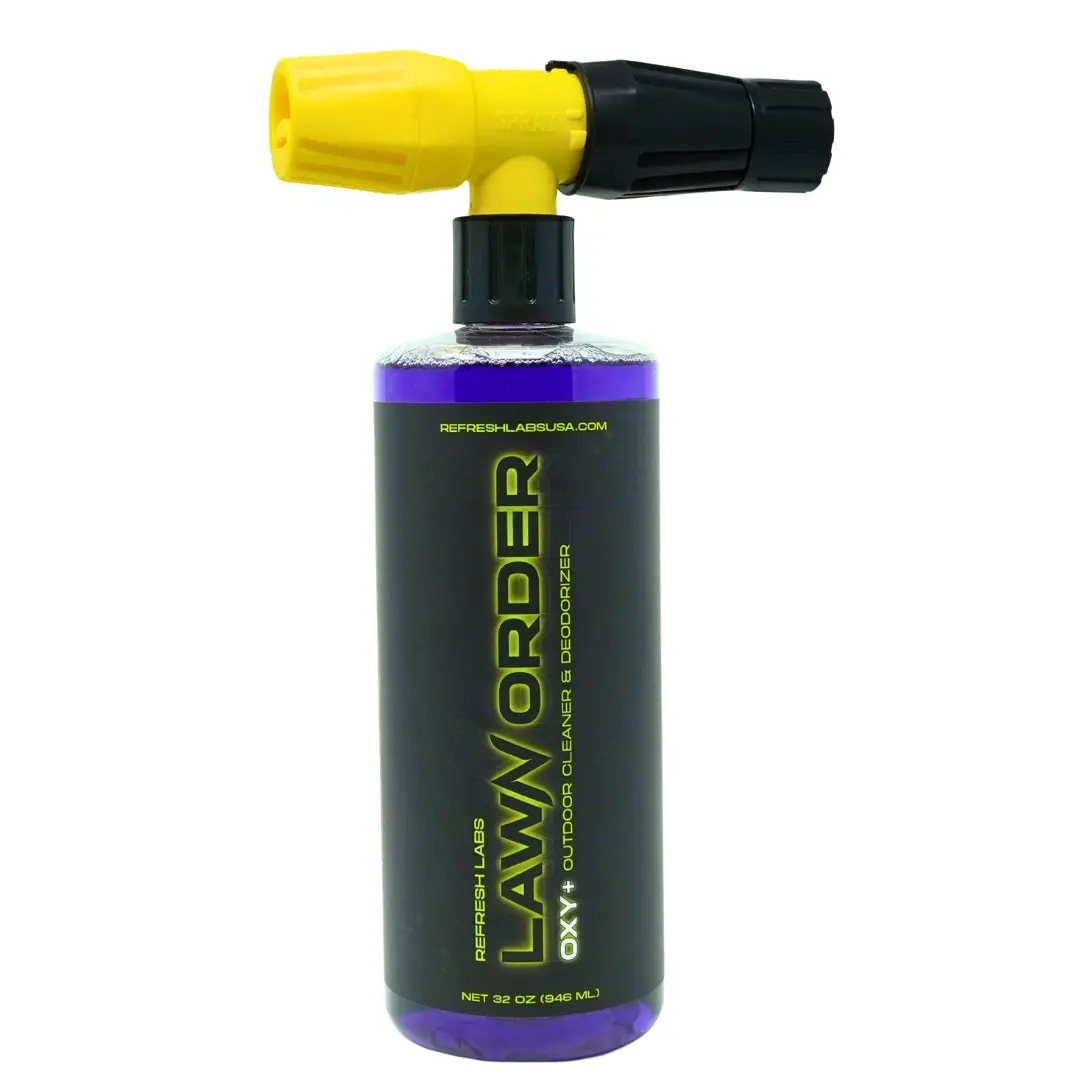 LawN Order 7% Hydrogen Peroxide Liquid Turf Cleaner Concentrate - Oxy-Action Pet Deodorizer, Urine Eliminator Odor & Stain Removers, Odor Destroyer, Stain Remover, Brightening Action, Turf Longevity Enhancer, Concentrate Odor & Stain Removers