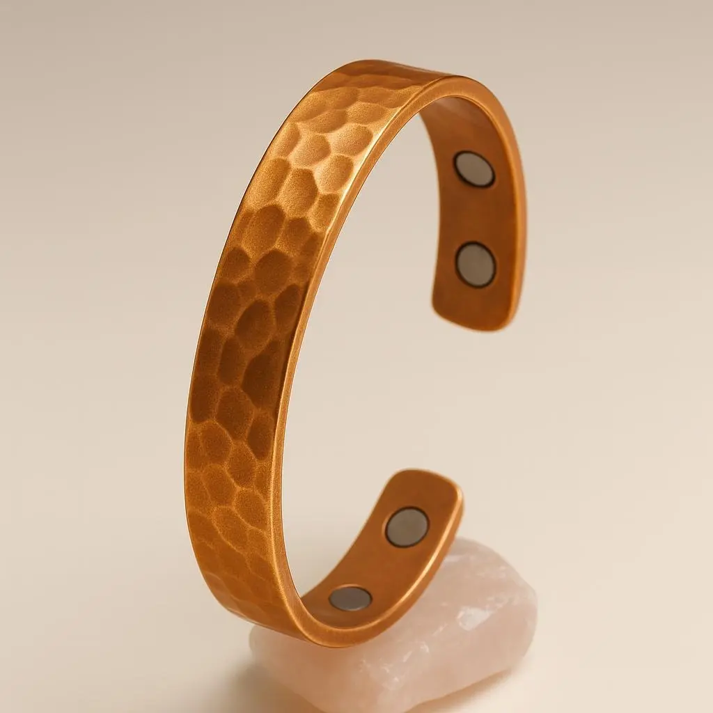 Hammered Copper Bracelet for Men & Women - 100% Pure Solid Turkish Copper Cuff - Uncoated, Handcrafted, Adjustable, Wooden Gift Box